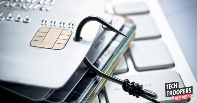 fish hook caught a stack of credit cards